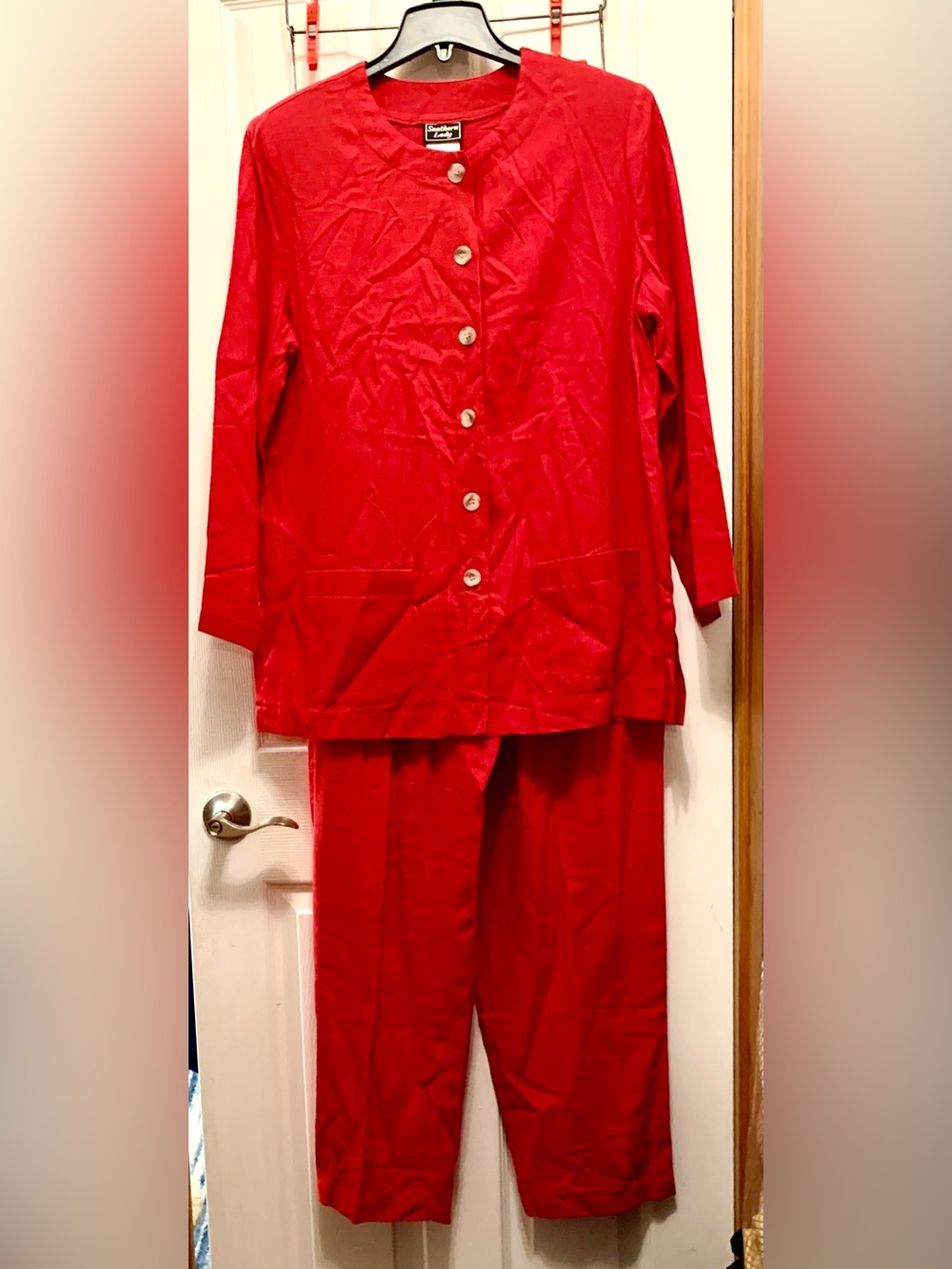 Southern Lady Red Button-Up Kids Pajama Set